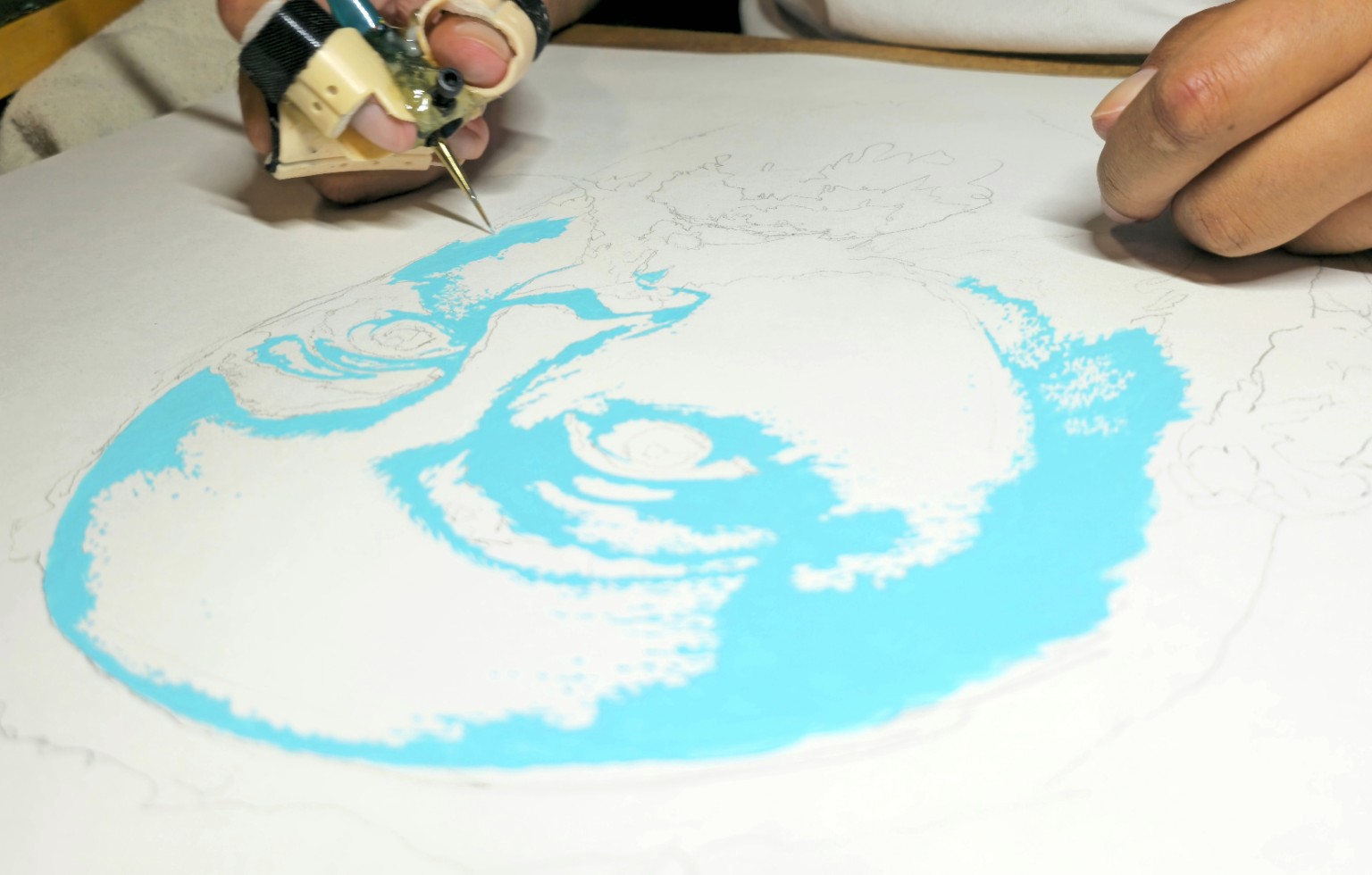 Painting a turquoise portrait